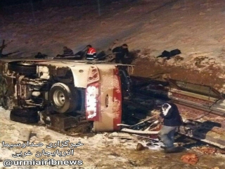 4 کشته و 24 مصدوم در پی واژگونی اتوبوس در جاده تبریز-زنجان