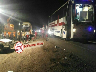9 کشته و 36 مجروح در واژگونی اتوبوس محور دیهوک _ فردوس/احتمال افزایش فوتی ها وجود دارد