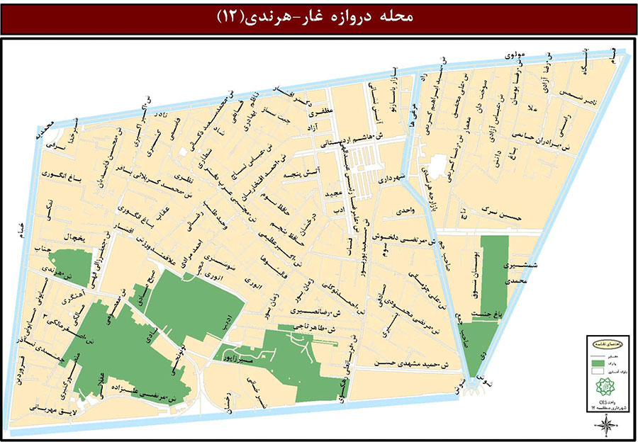 نقشه محله هرندی تهران