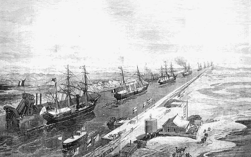 25 آوریل ، پایان حفر کانال سوئز برای اتصال دریای مدیترانه به دریای سرخ