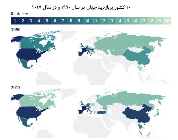 نقشه گردشگری جهان در 28 سال اخیر/ ایران در رتبه 7 جهانی نقشه گردشگری جهان در 28 سال اخیر/ ایران در رتبه 7 جهانی