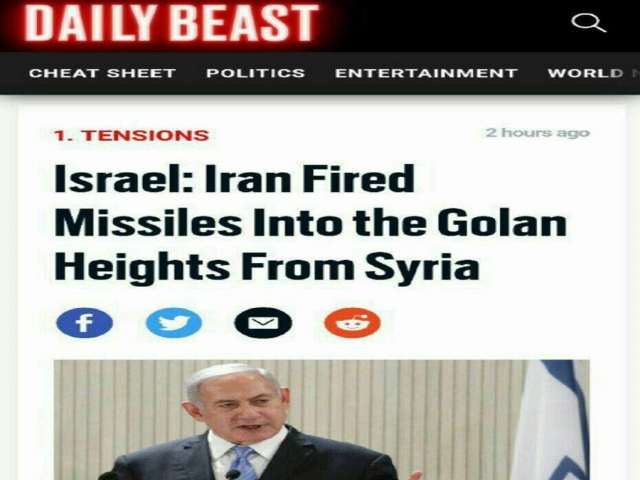 خبر فوری : رسانه های رسمی دنیا از جمله DailyBeast مدعی حمله ایران...