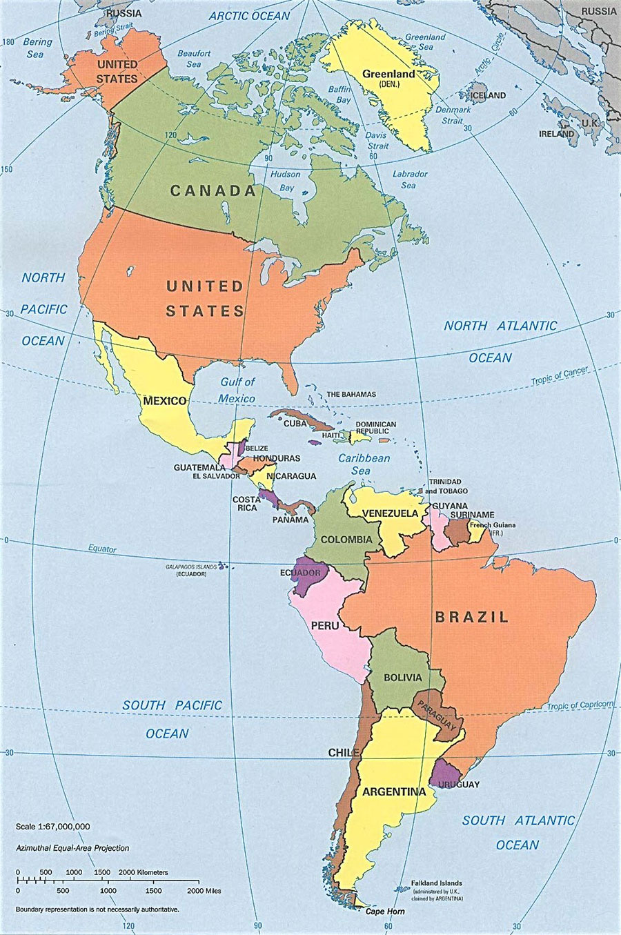 نقشه قاره آمریکا