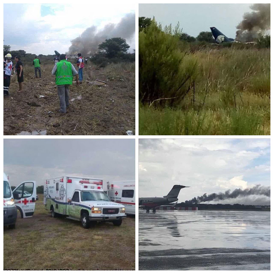 سقوط یک هواپیمای مسافربری مکزیک با 100 مسافر در دورانگو شمال مکزیک