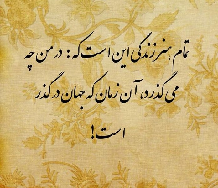 تمام هنر زندگی‌ در این است که در من چه می‌گذرد، آن زمان که جهان در گذر است