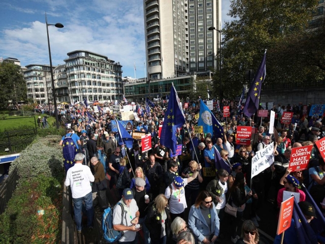 تظاهرات مخالفان خروج بریتانیا از اتحادیه اروپا در لندن