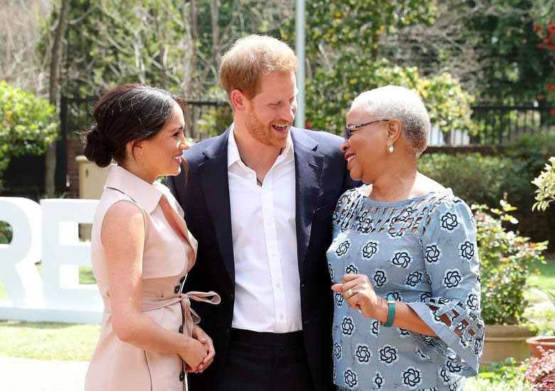 دیدار شاهزاده هری و مگان مارکل زوج سلطنتی بریتانیا با بیوه نلسون ماندلا رییس جمهوری فقید آفریقای جنوبی در شهر ژوهانسبورگ