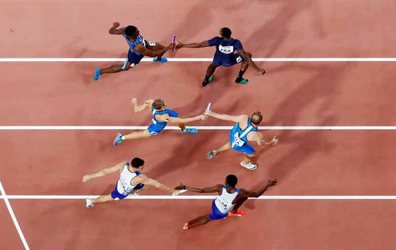 مسابقه دو امدادی 4 در 400 متر مردان در مسابقات جهانی دوومیدانی در شهر دوحه قطر