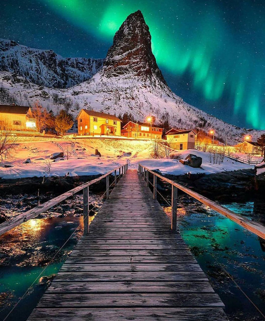 تصاویری زیبا از نقاط مختلف نروژ زمستانی