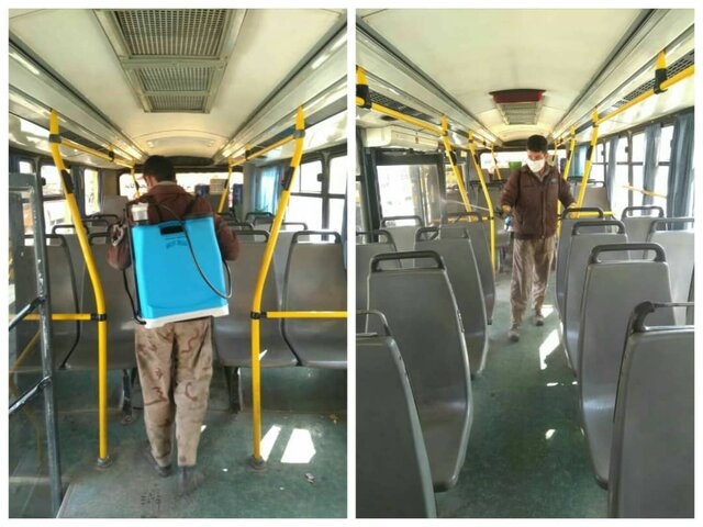 ضدعفونی مستمر 210 اتوبوس درون شهری برای مقابله با "کرونا" در کرمانشاه