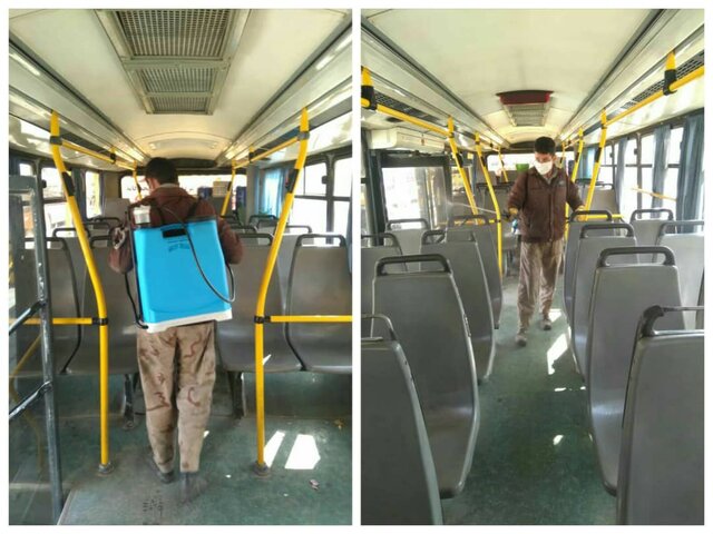 ضدعفونی مستمر 210 اتوبوس درون شهری برای مقابله با "کرونا" در کرمانشاه - Continuous disinfection of 210 buses in Kermanshah ضدعفونی مستمر 210 اتوبوس درون شهری برای مقابله با "کرونا" در کرمانشاه - Continuous disinfection of 210 buses in Kermanshah