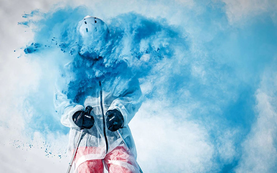 جشن رنگ در حاشیه مسابقات اسکی آلپاین