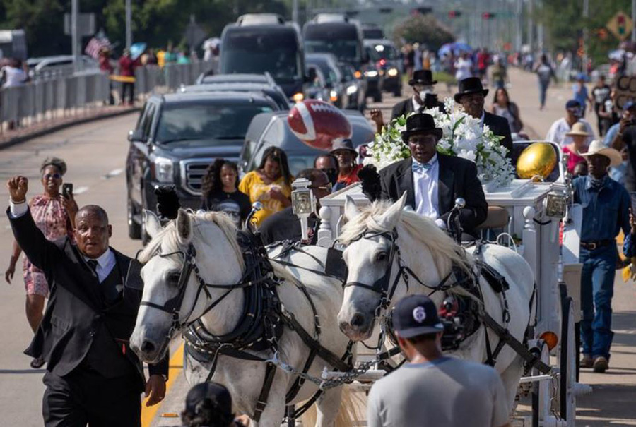 مراسم تشییع پایانی و خاکسپاری جورج فلوید در شهر هوستون در ایالت تگزاس آمریکا