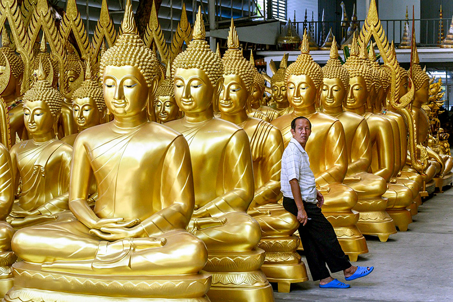 مغازه فروش چهره های مذهبی بودایی در بانکوک