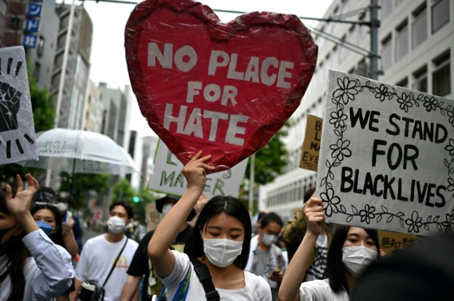 تظاهرات جان سیاهان مهم است در شهر توکیو ژاپن