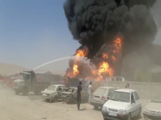 انفجار مخزن سوخت در منطقه صنعتی شهرک دولت آباد کرمانشاه